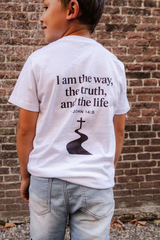 Evertrue Kids T-shirt – I Am the Way | Johannes 14:6 | Christelijke kindermode