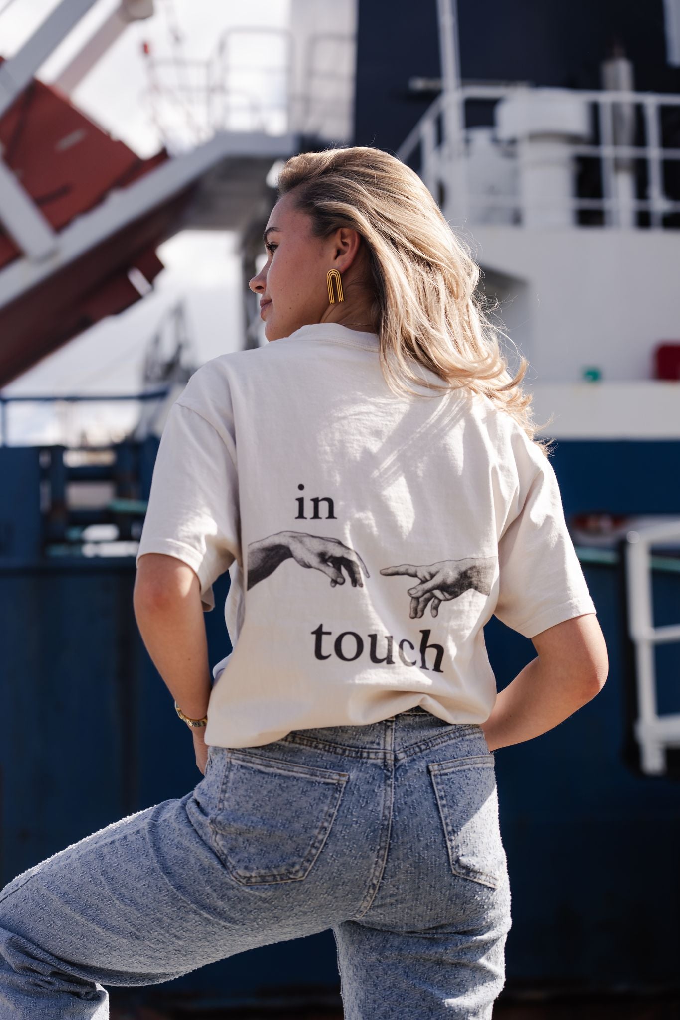 TRØBL Oversized T-shirt – In Touch | Streetwear| Michelangelo-Inspired