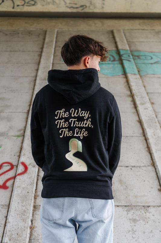 Evertrue Hoodie – De Weg, de Waarheid en het Leven | Johannes 14:6 | Christelijke volwassenmode