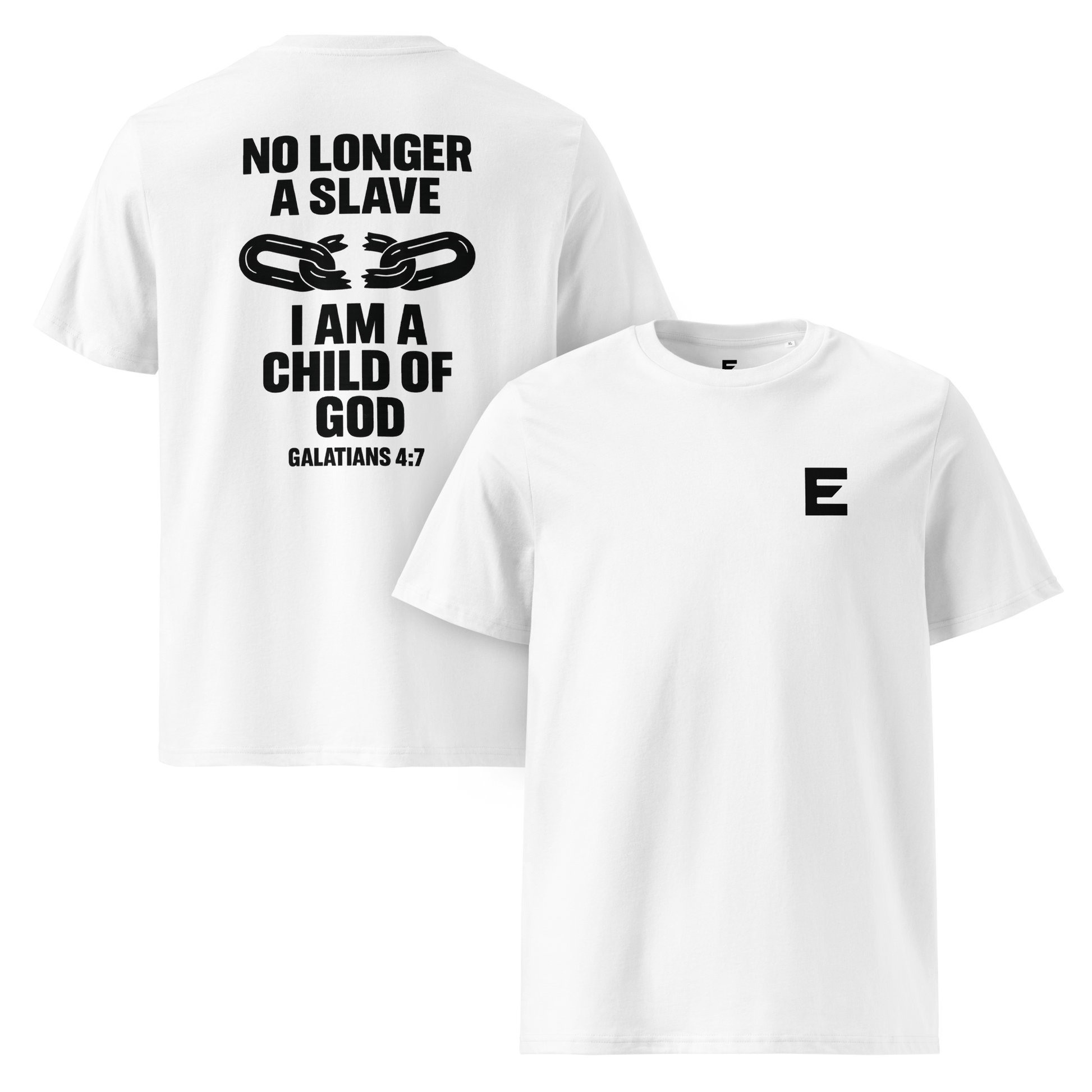 Evertrue T-shirt – Galaten 4:7 “Kind van God” | Biologisch Katoen | Unisex